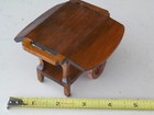 Vintage Dollhouse Miniature Wooden Tea Beverage Serving Bar Cart W  Drop Leaf