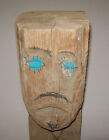 Great Old Antique Vtg Original 1930s Large Folk Art Hand Carved Wooden Mans Head