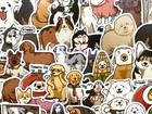 5-50 Pcs Dog Stickers  Cute Animal Stickers  Dog Paw Vinyl Laptop Phone Decals