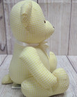 Vintage Carter s Plush Teddy Bear Rattle Stuffed Animal Yellow White Gingham 7 