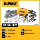 Dewalt 1 4 In  X 3 8 In  Drive Polished Chrome Mechanics Tool Set  108-piece 
