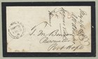 1863 Stampless Mourning Cover With Letter Hamilton Cw To Port Hope  paid 5 