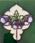 Tiles Tubelined England 6x6 Inch Floral Green 1920s Vintage Rare Antique Art
