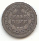 1837 Small Date Seated Liberty Half Dime  Vg