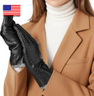Leather Gloves For Women - Womens Leather Winter Gloves  Warm Lined Touchscreen