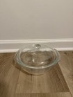 Vtg Pyrex 2qt Clear Glass Round Casserole Dish With Pyrex Lid