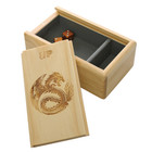 The Ark Premium Wooden Dice Tray With Etched Tribal Dragon For Gaming Tabletop