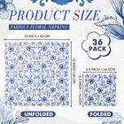 36 Pack 9 Styles Decoupage Napkins Blue White Chinoiserie 13 Inch