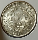  vo2 east India Company 1840 Victoria Silver Rupee Indian Head Unc Grade Rare