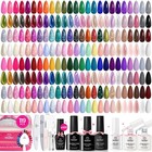 119 Pcs Gel Nail Polish Set - 100 Colors  Base   Top Coats  Cat Eye  Glitter  Uv