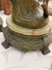Pair Of Antique French Bronzed Spelter Art Nouveau Figures On Onyx Bases  C 1900