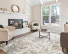 9x12 Area Rug Living Room Rugs - Washable Neutral Modern Abstract Soft Thin L   