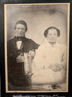 Antique Man   Woman Cabinet Card Portrait Photo W Flutina Accordion Baltimore Md