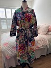 Vintage Style Patchwork Floral Kimono Robe Maxi Jacket Colorful Lined Large xl