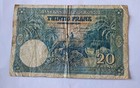 1948 Belgian Congo 20 Franc Banknote Currency 