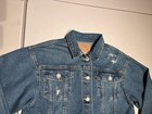 Levis Jacket Kid s Large Blue Red Tab Jean Denim Trucker Button Front Cotton