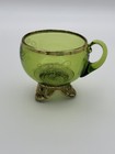 Vintage Antique 1903 State Fair Emerald Green Us Glass Footed Souvenir Glass Cup