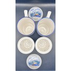 Asian-style Tea Cups W  Infuser Lid Set Of 2 Ceramic 4 5  Strainer Mugs Apollo