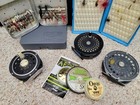 Vintage Fly Fishing Reels   Hand Tied Fishing Flies   Fly Cases Bundled Lot