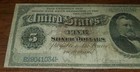 1886  5 Morganback Silver Certificate Very Nice