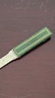 Vintage Metal Letter Opener With Green Leather Handle