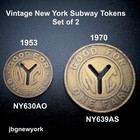 1953  1970 New York City Subway Token  Vintage New York City  Set Of 2   42