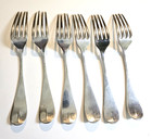 N Harding   Co Set Of 6 Pure Coin Silver Dessert Forks