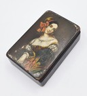 Fine German Stobwasser Style Painted Lacquer Portrait Snuff Box 19th Century