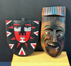 4-small Wooden Carved Style Tiki Masks Wall Decor Cultural Tribal Art Decor