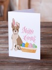Caroline s Treasures Fawn Boston Terrier Easter Greeting Cards Pack Of 8