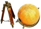 Vintage World Globe With Table Tripod Stand Nautical Authentic Globe D  cor Map