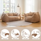 Giant Bean Bag Chair 1 2-seater Accent Floor Sofa Chair Couch For Gaming Reading