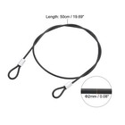 4pcs Lanyard Cable  50cm X 2mm Stainless Steel Wire Cable With Loops  Black