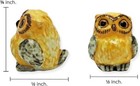      High Yellow Owl Figurine Ceramic Bird Miniature Animals Porcelain Decor Gift