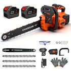 16 Inch Electric Mini Chainsaw 21v Cordless Saw 1200w Handheld W  2 6ah Battery
