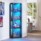 65  Brottar 4-tier Corner Display Cabinet Curio Show Case With Doors   Led Light