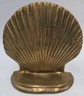 Vintage Mcm Solid Brass Clamshell Seashell Bookends Nautical Beach Coastal Decor