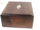Antique Primitive Solid Wood Storage Box Writing Dovetail Corners Lid Display