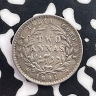 1841 India 2 Annas Lot c5490 Silver  Nice 