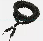 6mm Black Lava Stone 108 Prayer Beads Tibet Buddhist Mala Necklace Bracelet