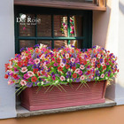 24 Bundles Uv Resistant Artificial Flowers For Outdoors Mixed Colors Fake Flower