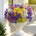 20pcs Fake Artificial Pansy Flowers For Outdoors Spring Decor  Faux Silk Pansies