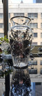 Vintage Vase Glass Sterling Silver Overlay Flowers Large Art Nouveau Modernist