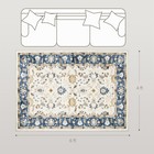 Machine Washable Area Rug 4x6  Boho Floral Print Carpet  Blue