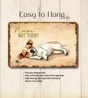 Jack Russell Terrier Sign Nope Not Today Funny Dog Handmade Metal Tin Wall Art