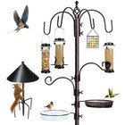 6-hook Bird Feeder Station Kit With Water Bowl  Mesh Tray   Squirrel Guard  94