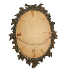 Cast Iron Ornate Hand Painted Grape Leaf Hanging Mirror 18   x13    Vintage Antique