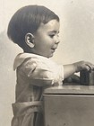 Boy With Toy Dog Blocks And Book Studio Antique Photo Signed Gilmore 1917