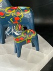 Vtg 2 Swedish Handmade Wooden Dala Horses By  G a  Olsson In Maro  Sweden