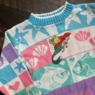Vintage Disney The Little Mermaid Ariel Aop Embroidered Flounder Sweatee 4t 5t